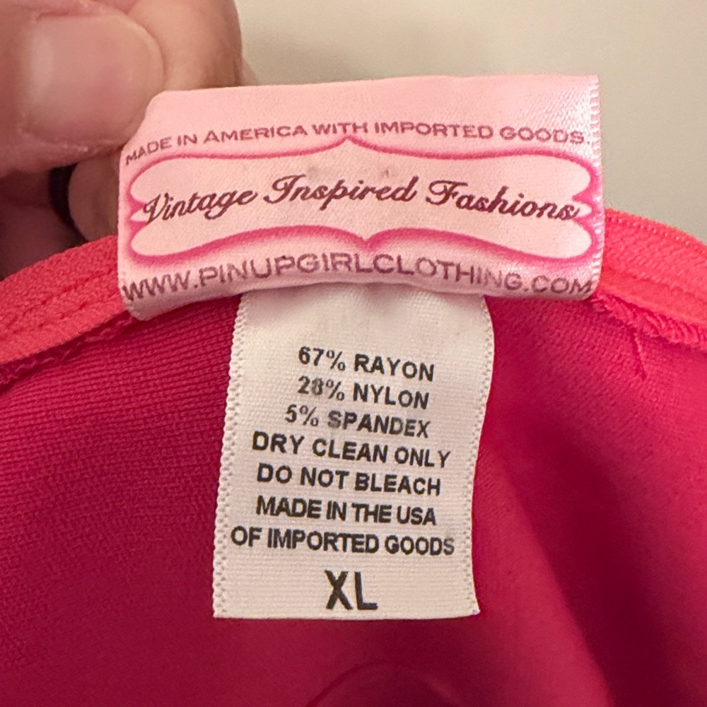 Pinup Couture Vibrant Pink Dress Size XL Stretch Princess Aurora Disney Dapper - Picture 5 of 13